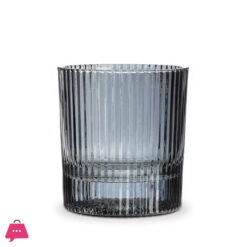 Drinkware Glass Set of 6 pcs – Ridged Stripe Smoke