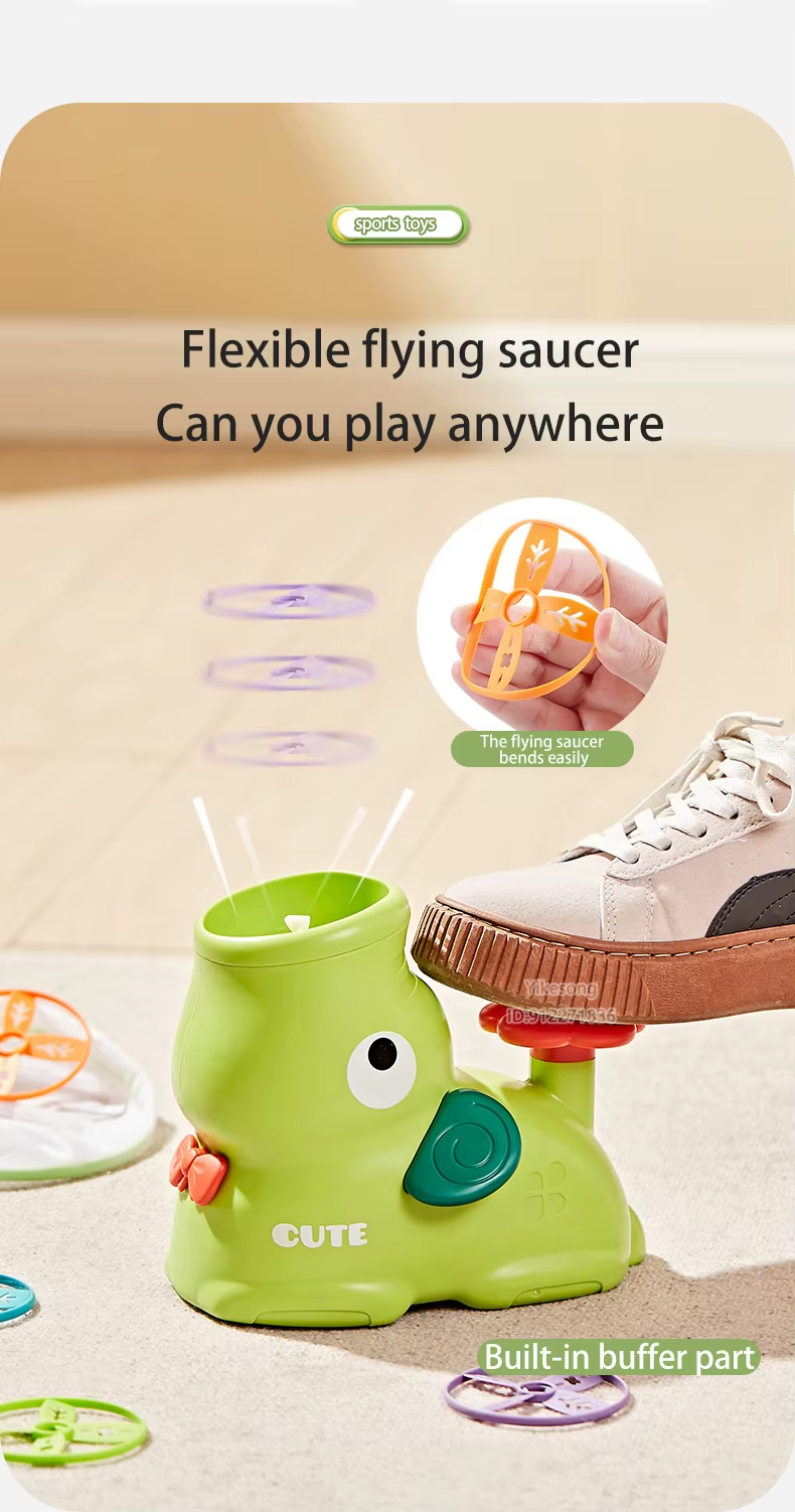 Flying Disc Air Rocket Launcher Saucer Outdoor Soaring Propeller Garden Game Novel Children Toy For Kid Jump Sport