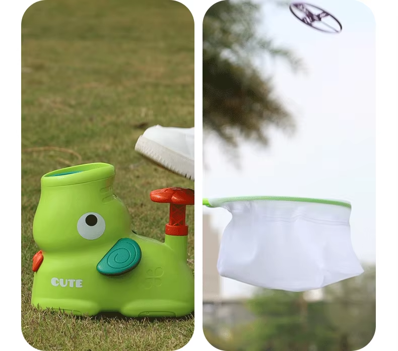 Flying Disc Air Rocket Launcher Saucer Outdoor Soaring Propeller Garden Game Novel Children Toy For Kid Jump Sport