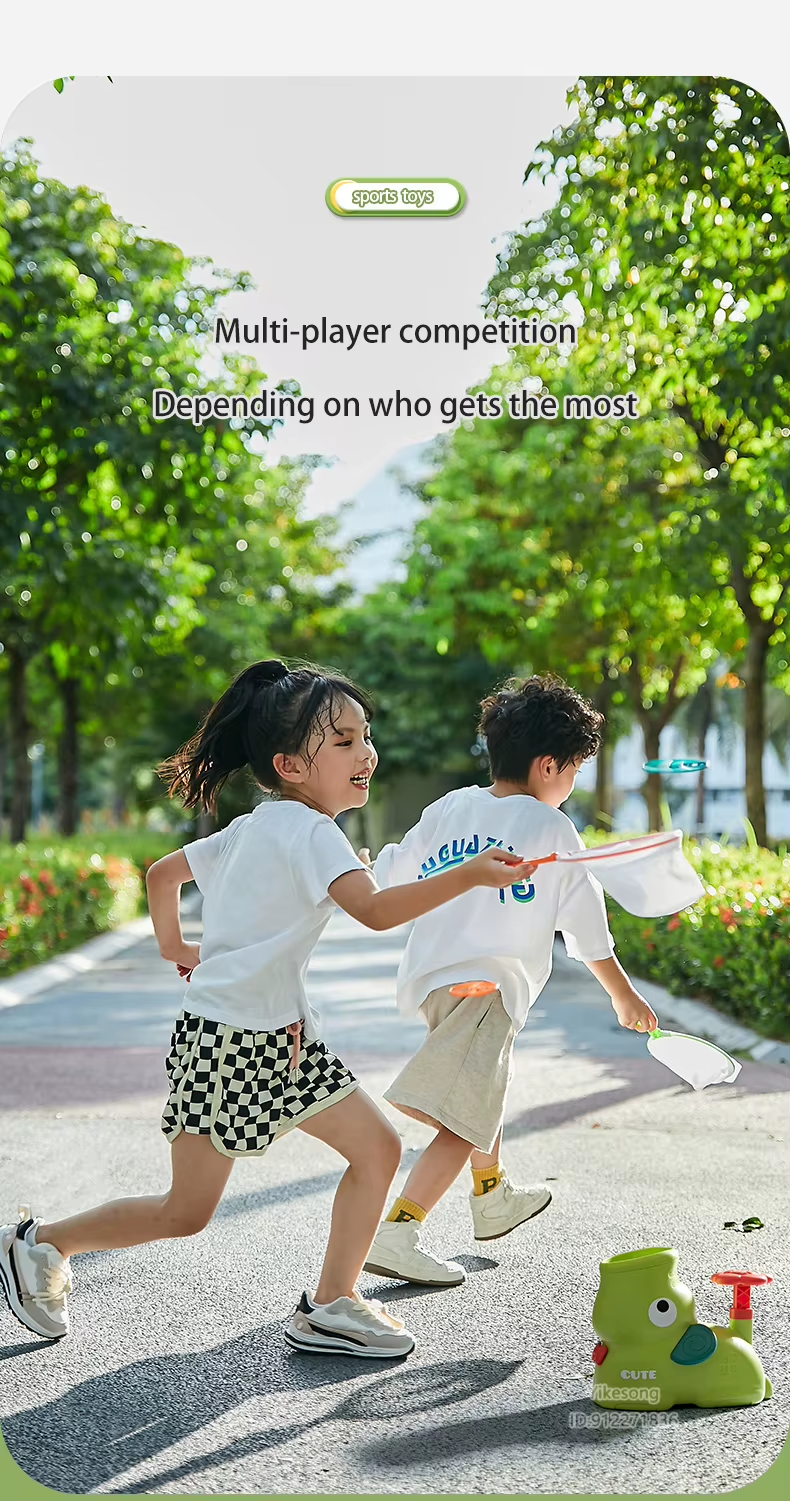 Flying Disc Air Rocket Launcher Saucer Outdoor Soaring Propeller Garden Game Novel Children Toy For Kid Jump Sport