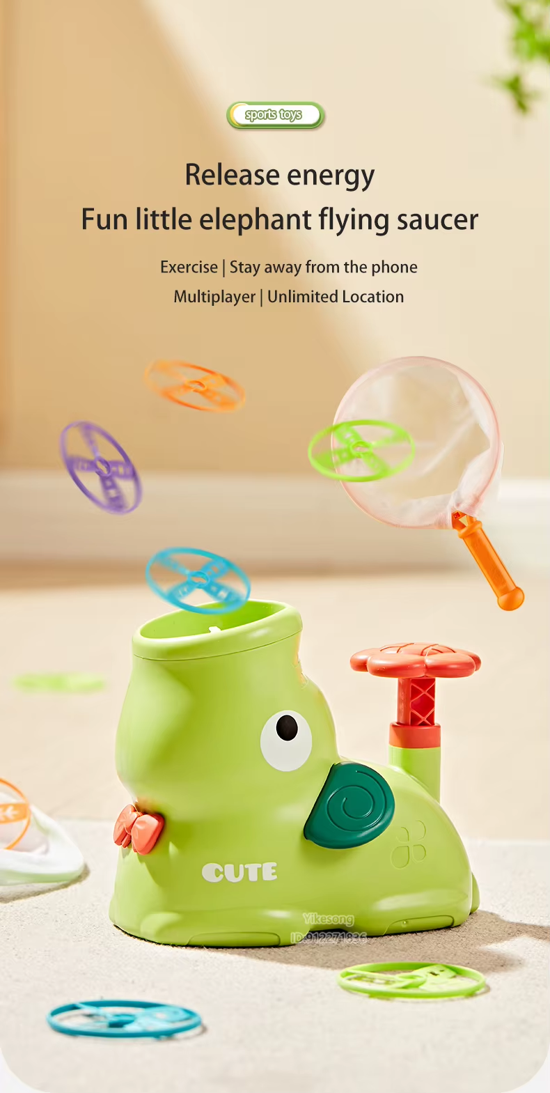 Flying Disc Air Rocket Launcher Saucer Outdoor Soaring Propeller Garden Game Novel Children Toy For Kid Jump Sport