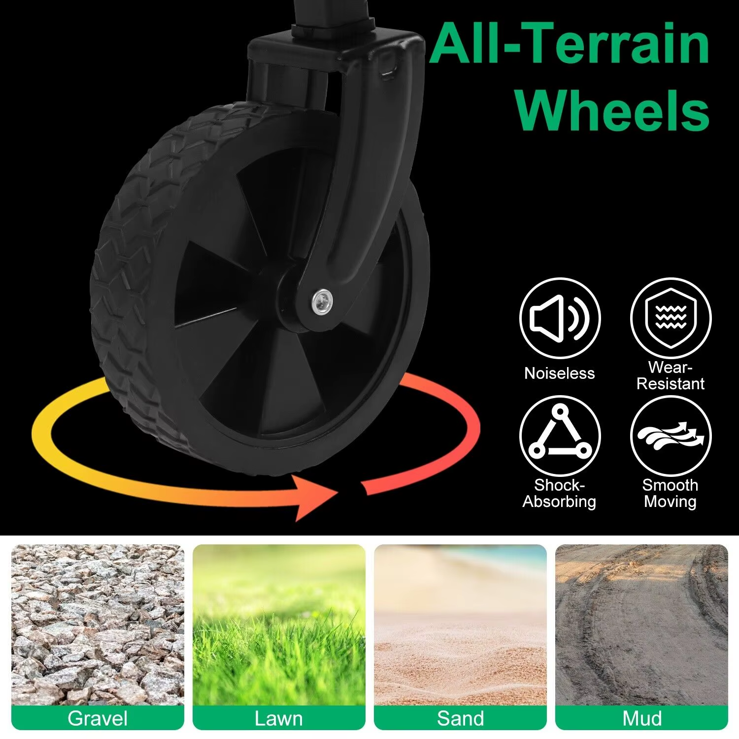 Folding Wagon Cart With Brakes 33.8 Inch Extra Large