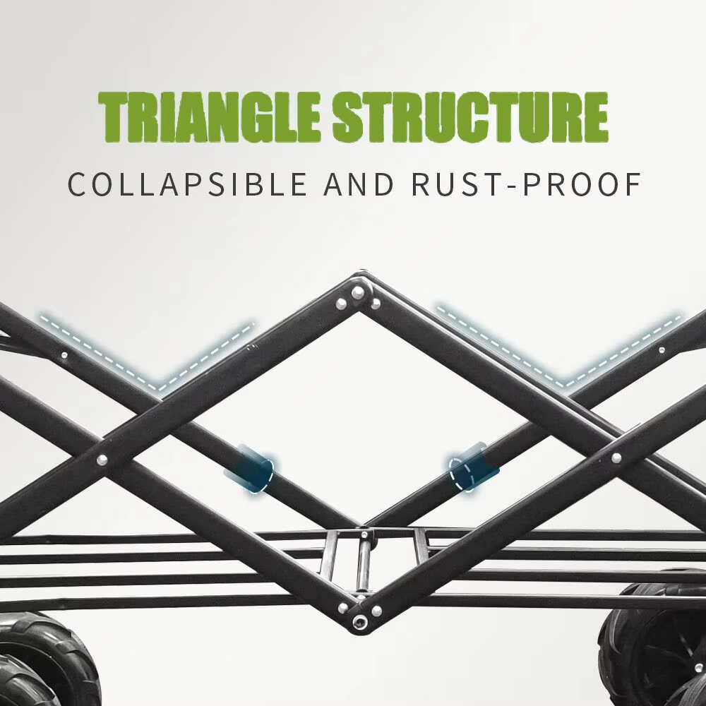 Folding Wagon Cart With Brakes 33.8 Inch Extra Large