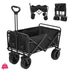 Folding Wagon Cart With Brakes 33.8 Inch Extra Large