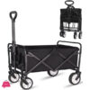 Folding Wagon Cart with Brakes 33.8 Inch Extra Large