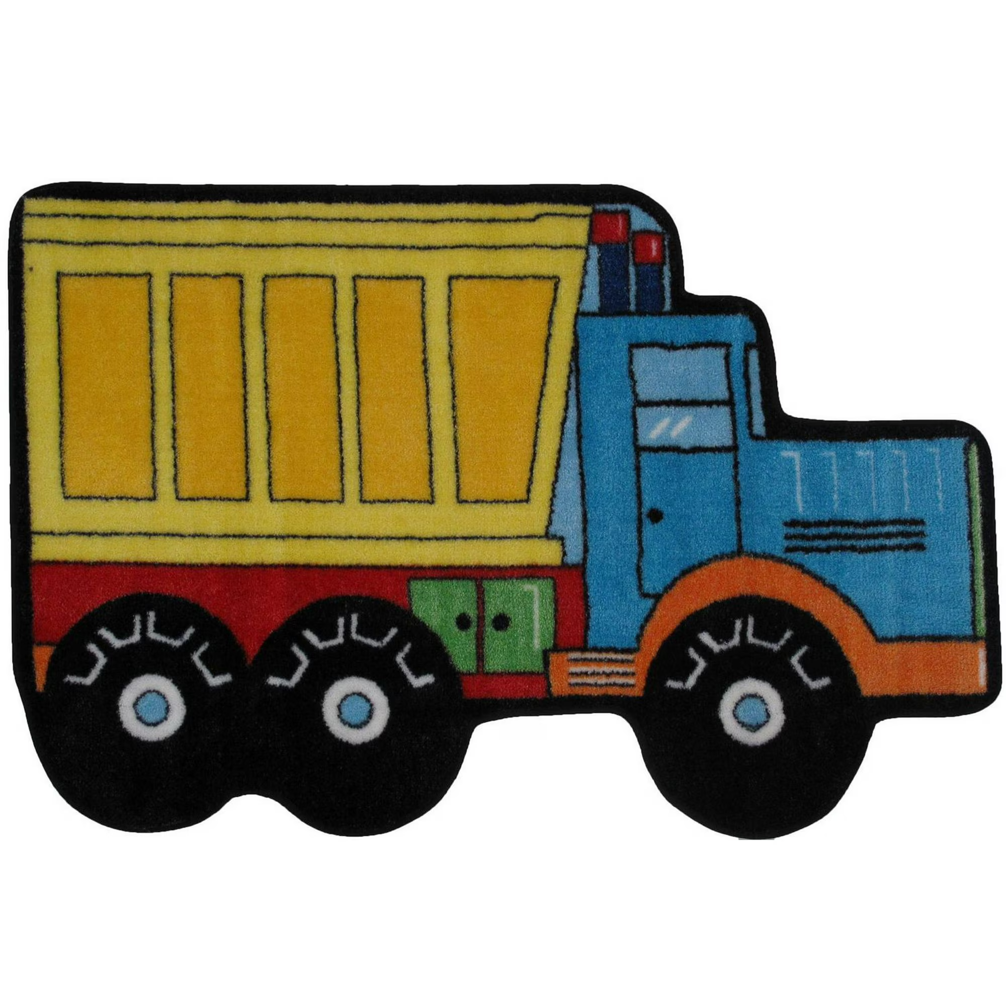 Fun Rugs Multi-Colored Dump Truck Nylon Kids Rug 50 X 80 Cm