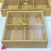 Golden Deer Wooden 4 Partition Dry Fruit Serving Dish