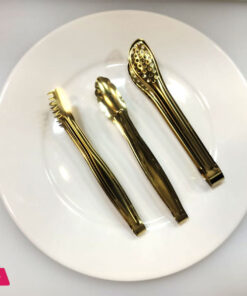 Golden Serving Tongs Appetizers Tongs Stainless Steel Set of 3