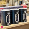 Hausroland Canister 3 Pcs Tin Storage Sugar Tea Coffee Jars