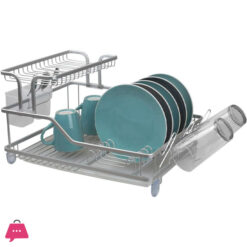 Heavy Duty 2-Tier Aluminum Dish Rack Rust Resistant