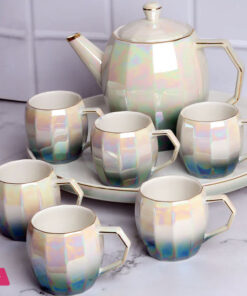 Holographic Tea Set 6 Cups Kettle &Amp; Revolving Tray - Image 3