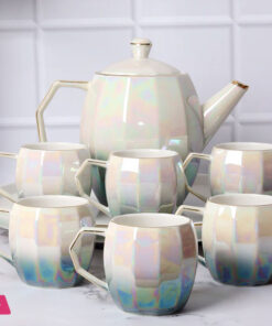 Holographic Tea Set 6 Cups Kettle &Amp; Revolving Tray - Image 2