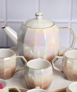Holographic Tea Set 6 Cups Kettle &Amp; Revolving Tray - Image 6
