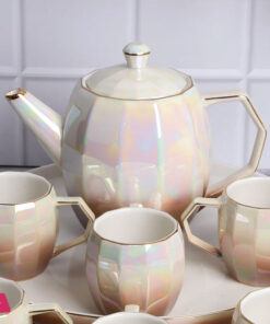 Holographic Tea Set 6 Cups Kettle &Amp; Revolving Tray - Image 8