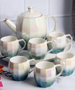 Holographic Tea Set 6 Cups Kettle &Amp; Revolving Tray - Image 9