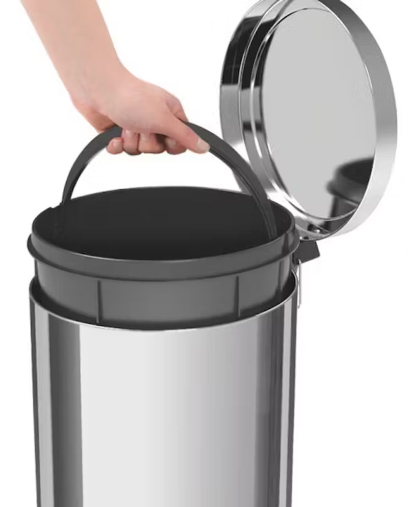 Homeatic Classic Stainless Steel Waste Bin 30 Liters