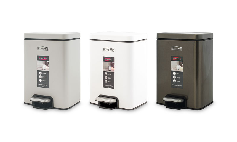Homeatic Madison Stainless Steel Step Bin 8Ltr