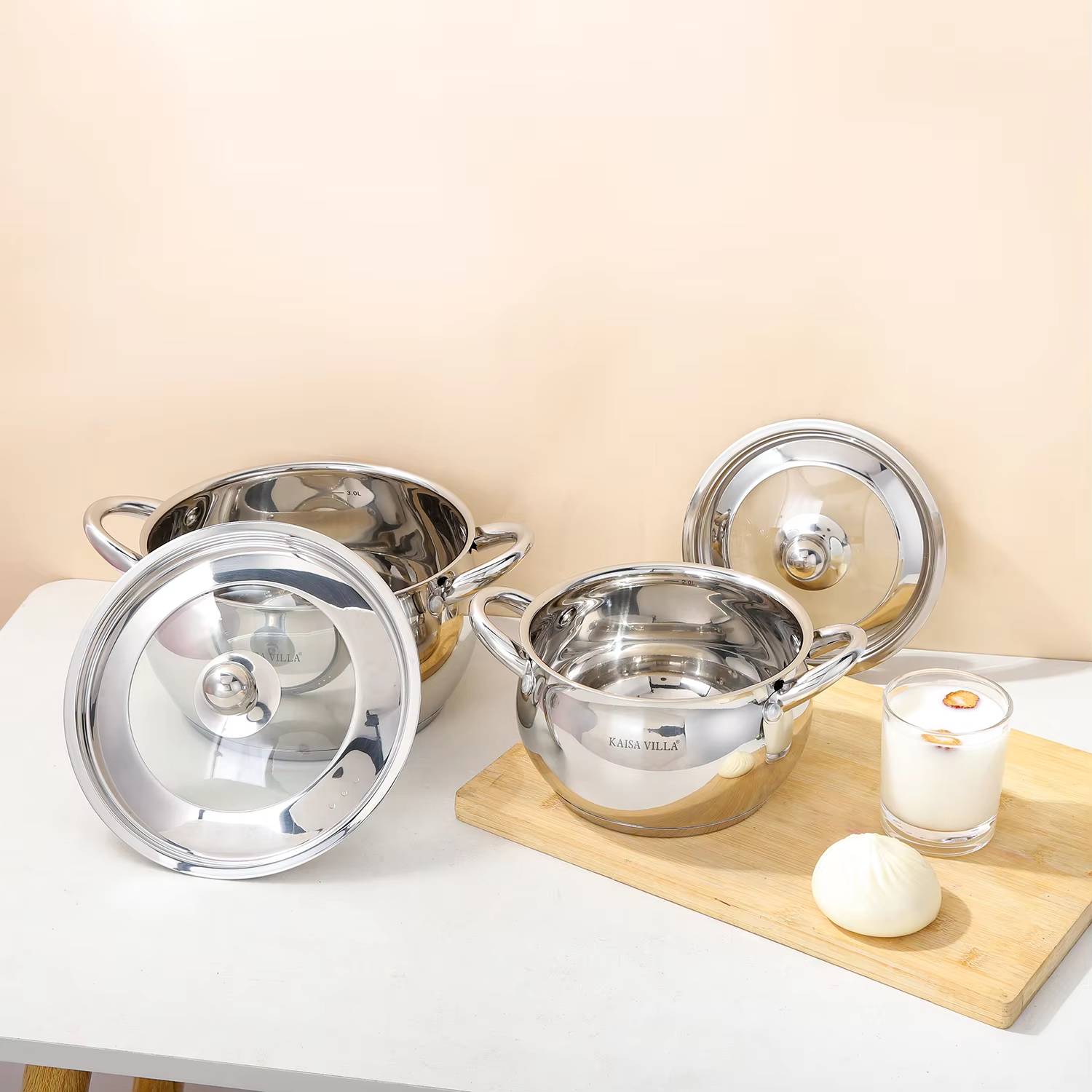 Kaisa Villa Stainless Steel Cooking Pot Cookware Set Of 6