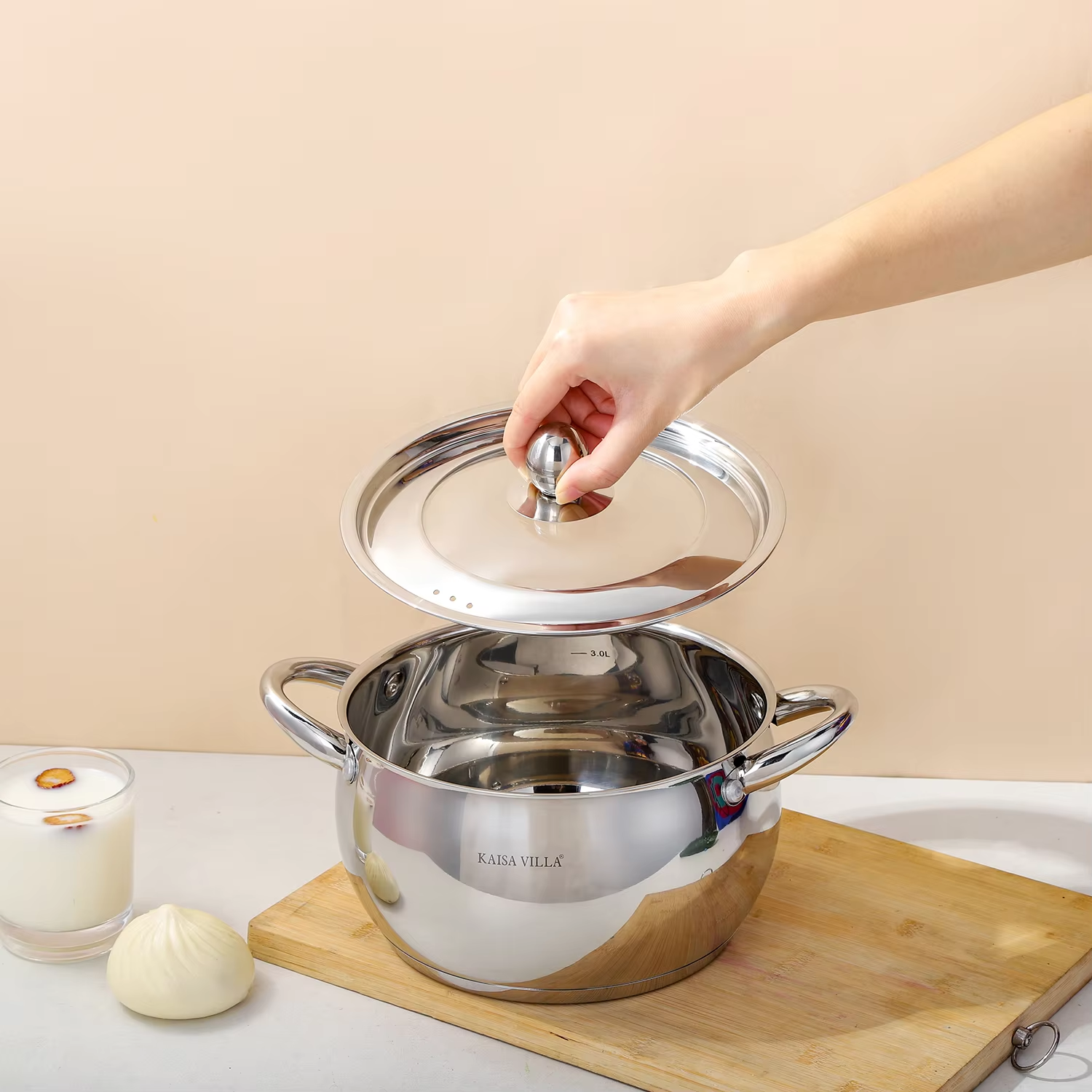 Kaisa Villa Stainless Steel Cooking Pot Cookware Set Of 6