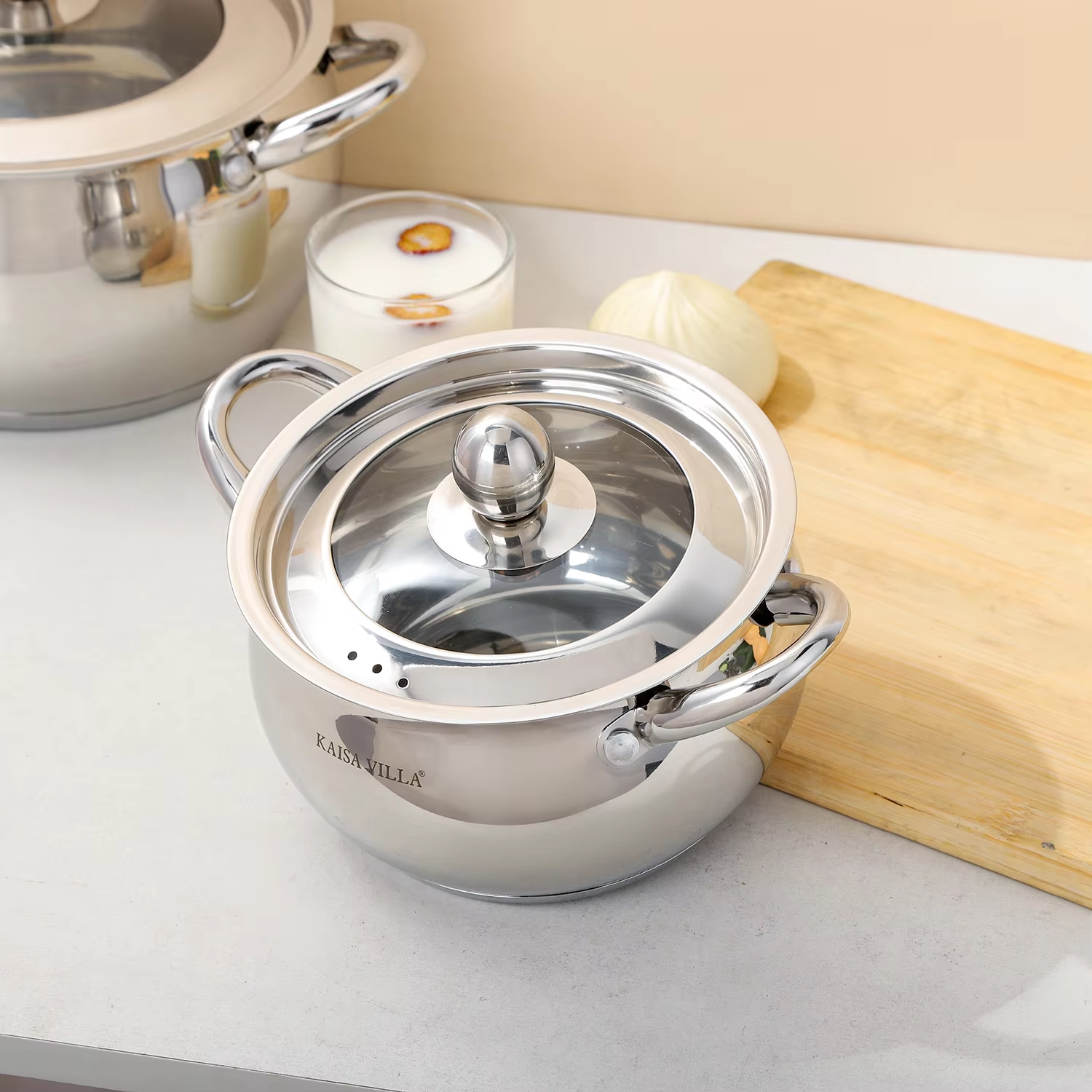 Kaisa Villa Stainless Steel Cooking Pot Cookware Set Of 6