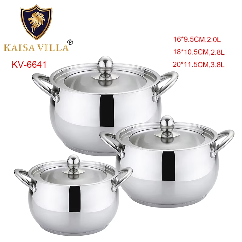 Kaisa Villa Stainless Steel Cooking Pot Cookware Set Of 6