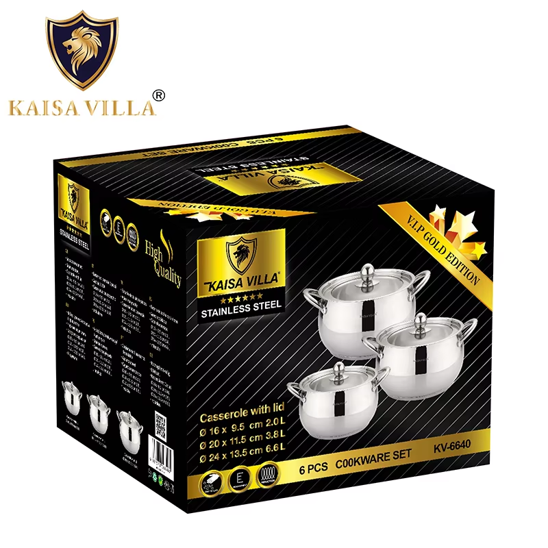 Kaisa Villa Stainless Steel Cooking Pot Cookware Set Of 6