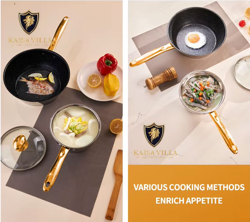 Kaisa Villa Stainless Steel Induction Bottom Cookware 8 Pcs Set