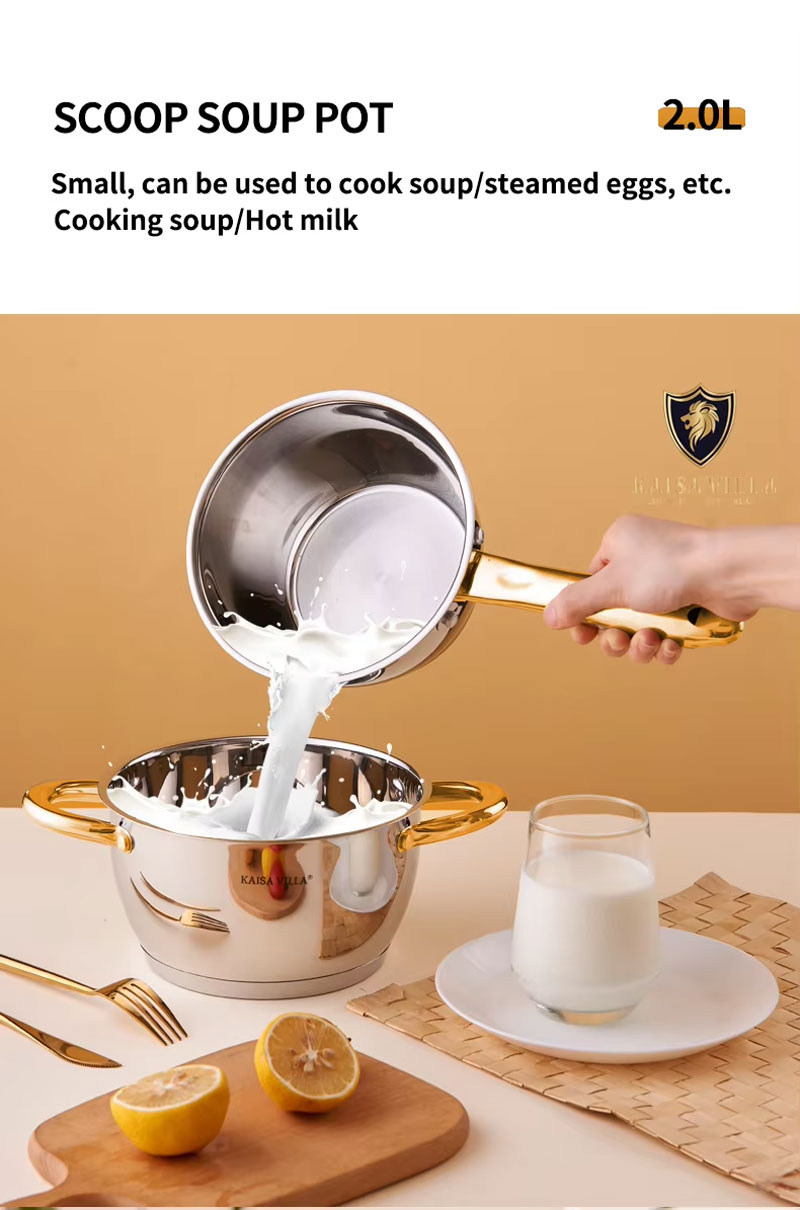 Kaisa Villa Stainless Steel Induction Bottom Cookware 8 Pcs Set