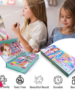 Kids Washable Makeup Kit Fold Out Makeup Palette With Mirror With Light - Image 2