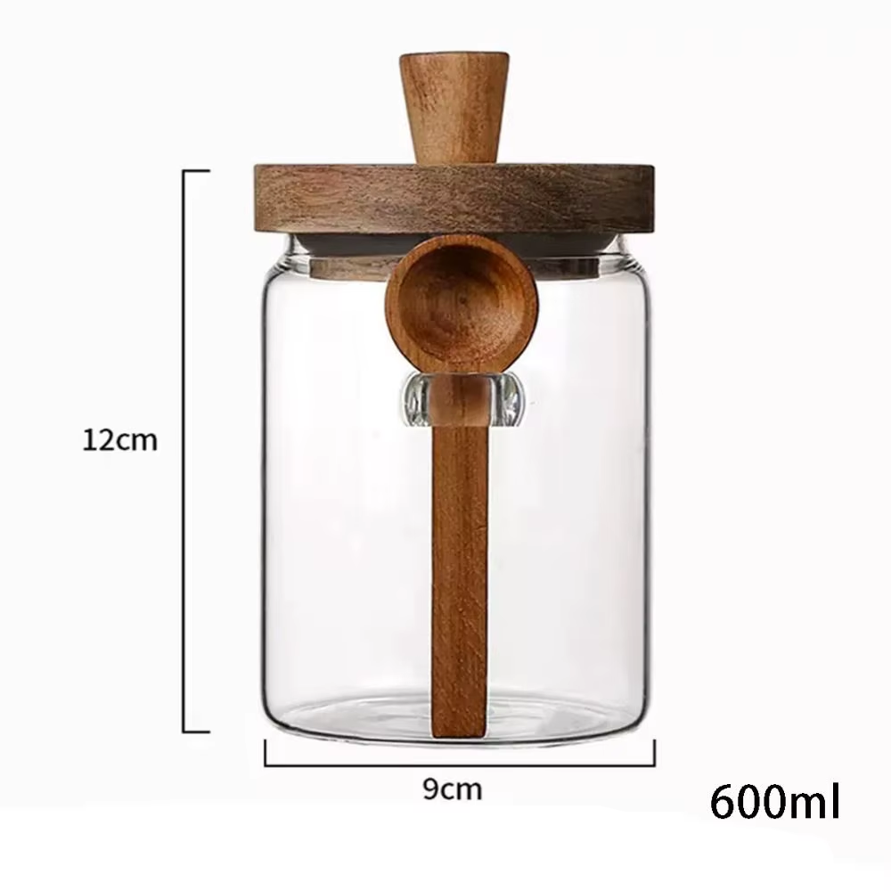 Kitchen Glass Sealed Jar Portable Household Five Grains Storage Can Seasoning Bottle Multifunctional Coffee Tea Storage Bottle