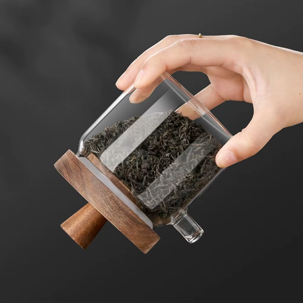 Kitchen Glass Sealed Jar Portable Household Five Grains Storage Can Seasoning Bottle Multifunctional Coffee Tea Storage Bottle