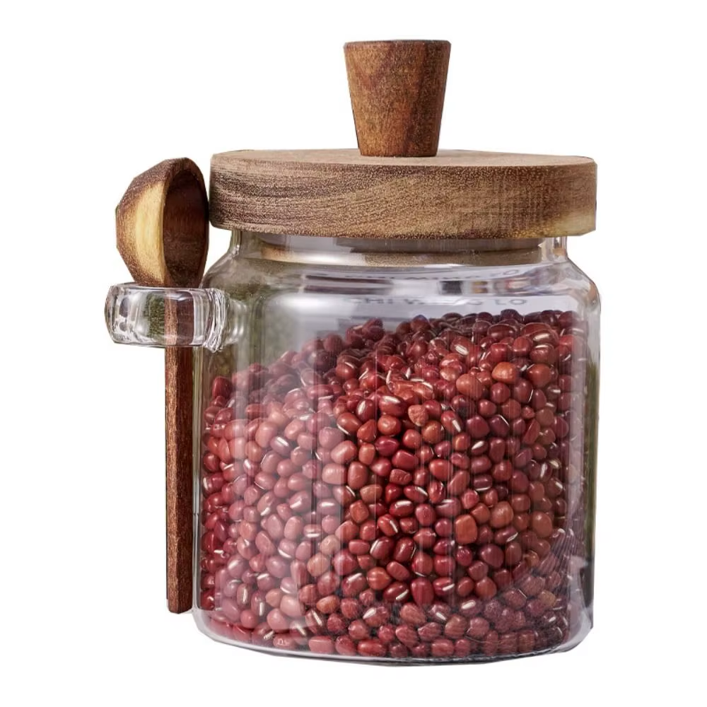 Kitchen Glass Sealed Jar Portable Household Five Grains Storage Can Seasoning Bottle Multifunctional Coffee Tea Storage Bottle