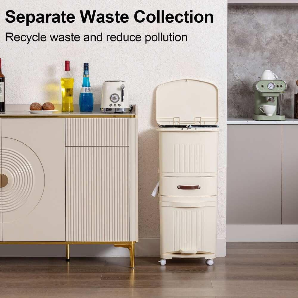 Large Trash Can Multifunctional Classified Garbage Bin Multi-Layer Storage Bucket Home Organization