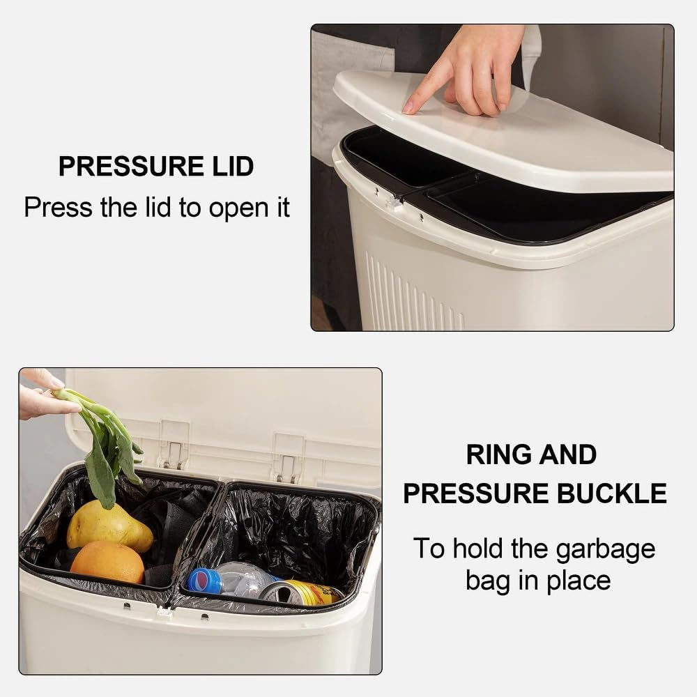 Large Trash Can Multifunctional Classified Garbage Bin Multi-Layer Storage Bucket Home Organization