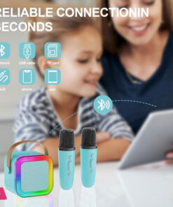 Mini Karaoke Machine For Kids Adults Portable Bluetooth Speaker 1 Wireless Microphones With Fun Voice Changing Function-Toys For Girl Boys 13 Mini Karaoke Machine For Kids Adults Portable Bluetooth Speaker 1 Wireless Microphones With Fun Voice Changing Function-Toys For Girl Boys - Image 3