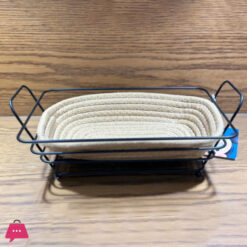 Multipurpose Metal Bread Basket With Wool Bowl For Serving Bread And Fruit