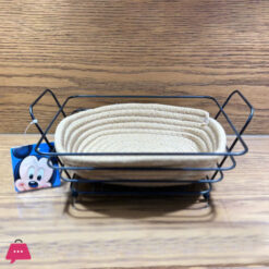 Multipurpose Metal Bread Basket With Wool Bowl For Serving Bread And Fruit