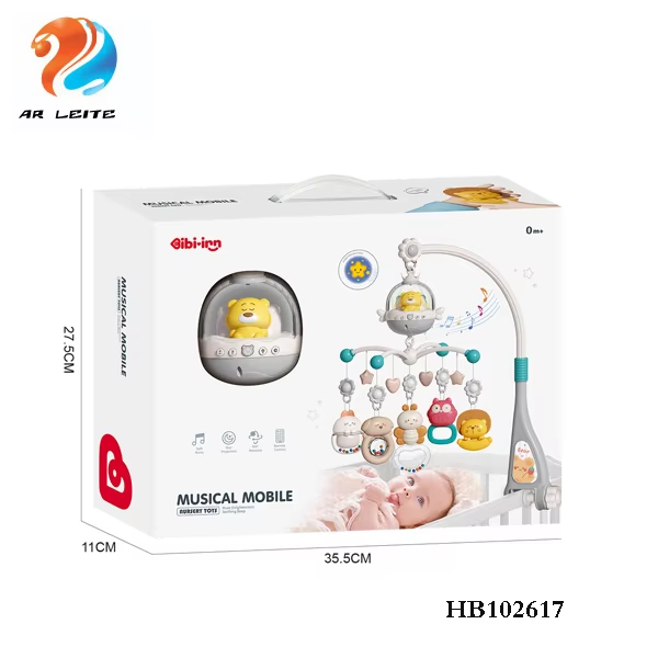 Music Rotating 0-1 Year Old Baby Remote Control Bed Bell Toy Soothing