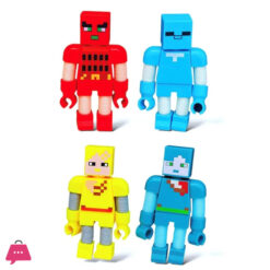 My World Game Colorful Action Figure Set with Red, Blue, Yellow, and Green Characters