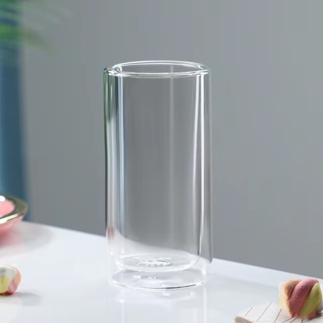 Neon Color Glass Double Wall Cylindrical Glass - 400Ml