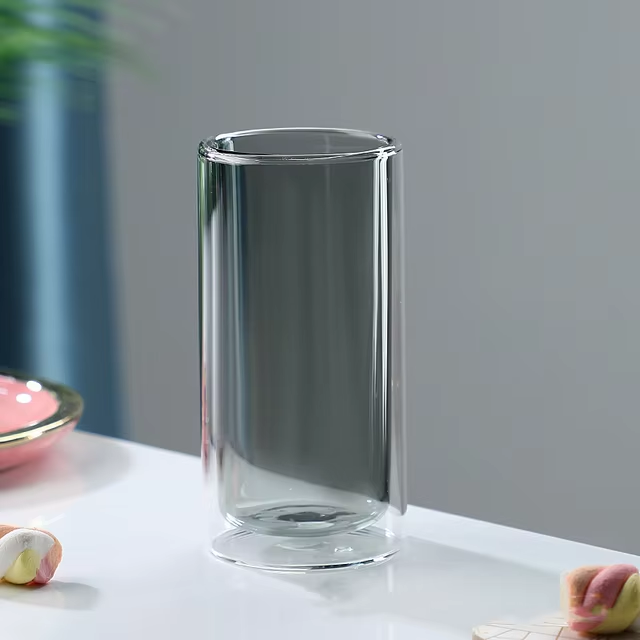 Neon Color Glass Double Wall Cylindrical Glass - 400Ml