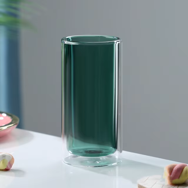 Neon Color Glass Double Wall Cylindrical Glass - 400Ml