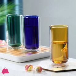 Neon Color Glass Double Wall Cylindrical Glass - 400Ml