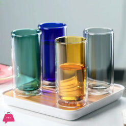 Neon Color Glass Double Wall Cylindrical Glass - 400ml