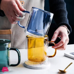 Neon Color Glass Double Wall Mug