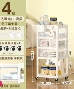 New Born Nursery Storage Trolley Cart - Rolling Trolley Cart 4-Tier 15 New Born Nursery Storage Trolley Cart - Rolling Trolley Cart 4-Tier - Image 3
