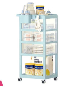 New Born Nursery Storage Trolley Cart - Rolling Trolley Cart 4-Tier 14 New Born Nursery Storage Trolley Cart - Rolling Trolley Cart 4-Tier - Image 2