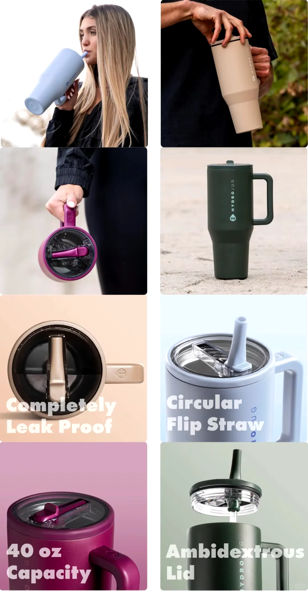 Sale Price Hydro Jug Tumbler With Handle Straw Lid Stainless Steel Vacuum Insulated Car Mug 32Oz