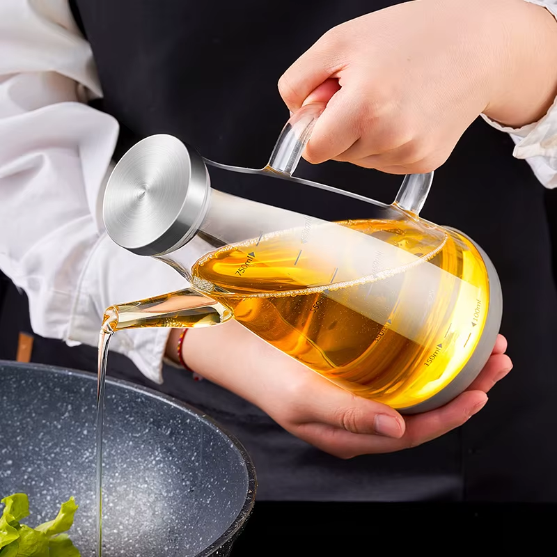 New Oil Spray Bottle 750Ml High Borosilicate Glass Cooking Oil Dispensers Olive Oil