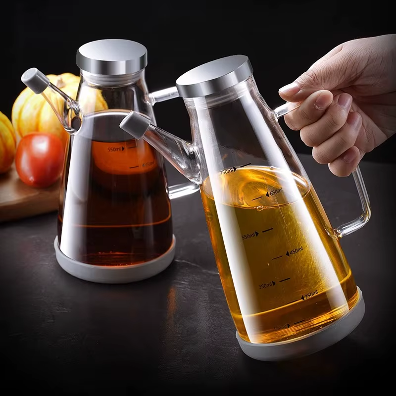 New Oil Spray Bottle 750Ml High Borosilicate Glass Cooking Oil Dispensers Olive Oil